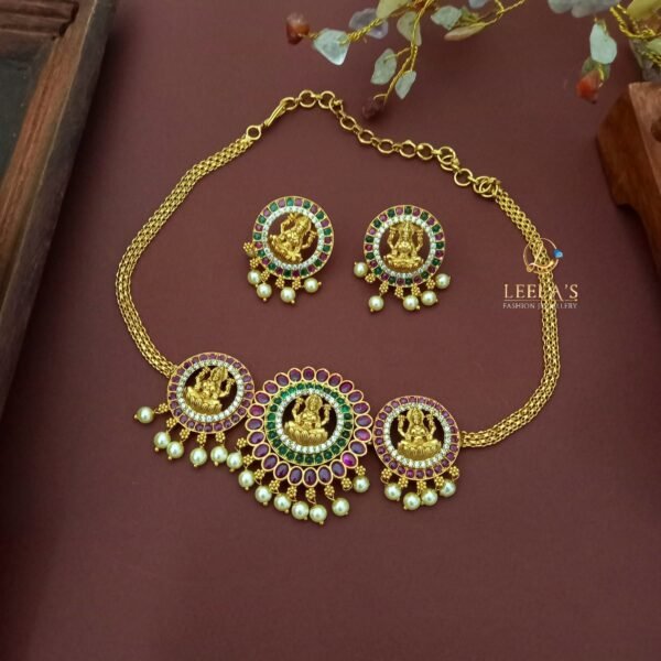 Premium Antique Finish Gaja Lakshmi Choker CH309 - Image 2