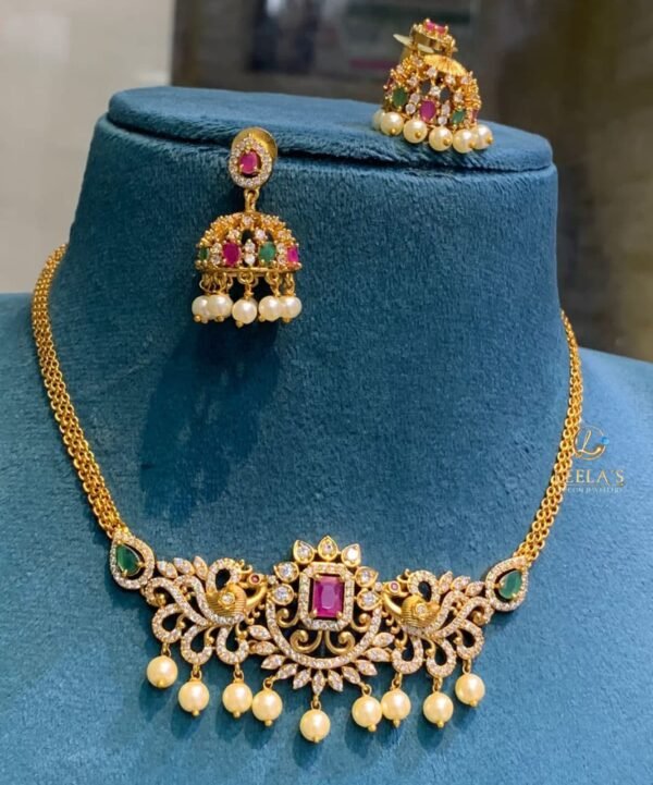 Premium Antique Finish Peacock Choker CH313