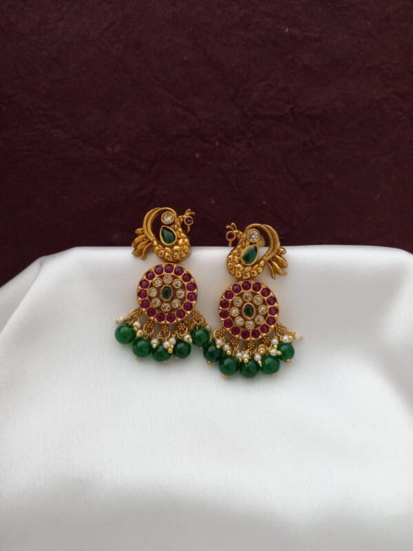 Premium Antique Finish Peacock Earring Multicoloured ER529