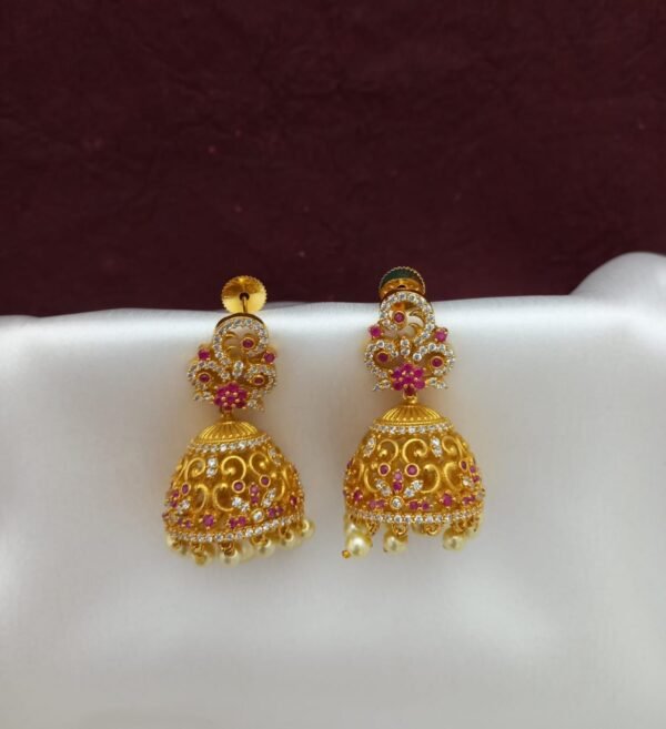 Premium Antique Finish AD Spark Jhumka ER535