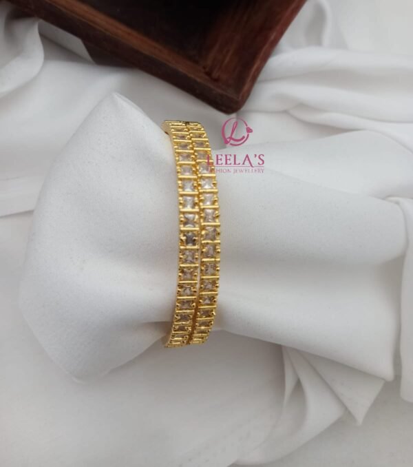 Premium Antique Finish Square Pattern Bangle BG221 ( 2 bangles)