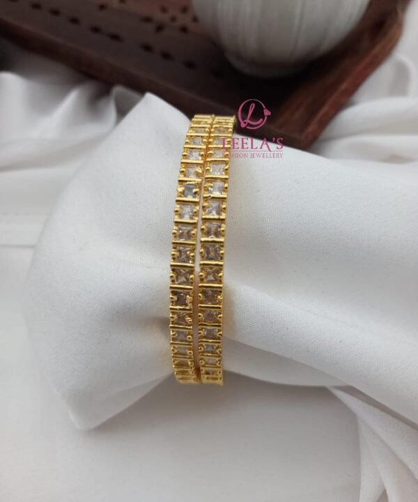 Premium Antique Finish Square Pattern Bangle BG221 ( 2 bangles) - Image 2