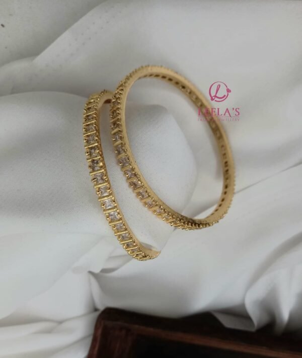 Premium Antique Finish Square Pattern Bangle BG221 ( 2 bangles) - Image 3
