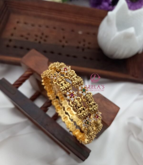 Premium Antique Finish Veera Lakshmi Bangle BG234 ( 2 bangles) - Image 3