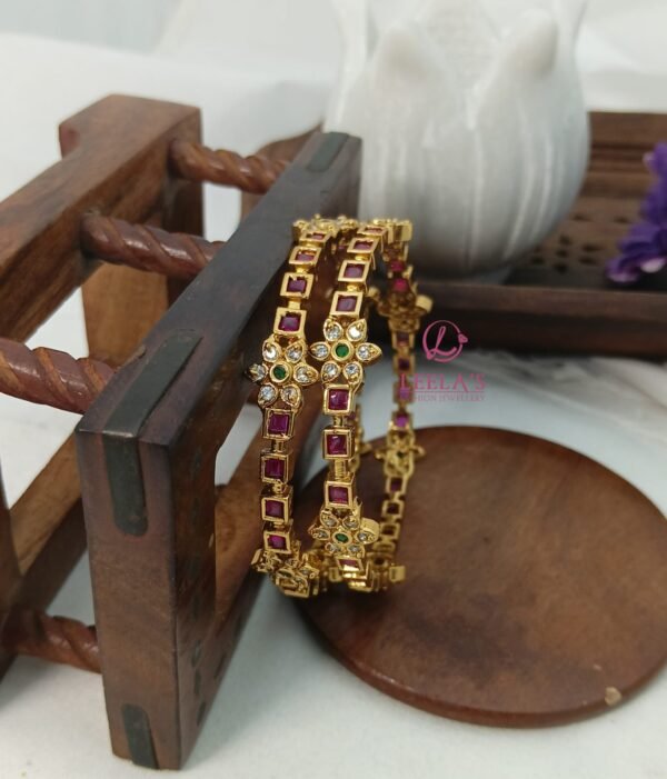 Premium Antique Finish Square beauty bangle BG238 ( 2 bangles)