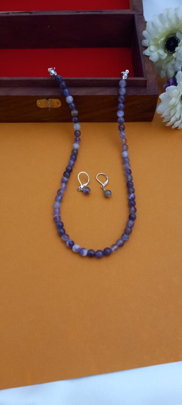 Semi Precious Amethyst Beads Necklace SB712