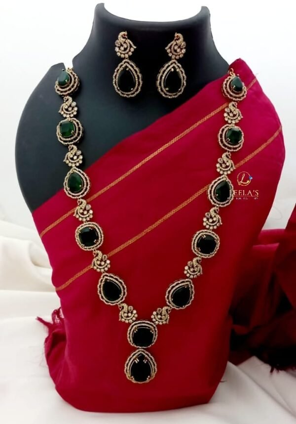Ambani Wedding Inspired Royal Green Mala HR816 - Image 2