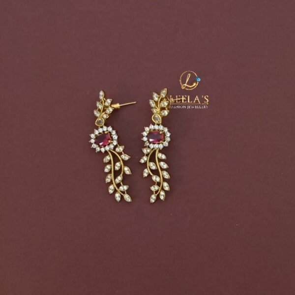 Chandhni Diamond Necklace NC9105 Red - Image 2