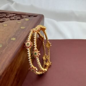 Darshini Antique Finish Bangle ( 2 bangles) Multicolour BG269