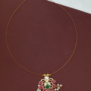 Cute Jadau Chrysanthemum Invisible Necklace NC9132