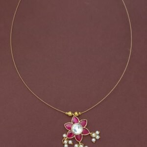Cute Jadau Trillium Invisible Necklace NC9137