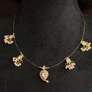 Cute Jadau Mango Motif Invisible Necklace NC9140