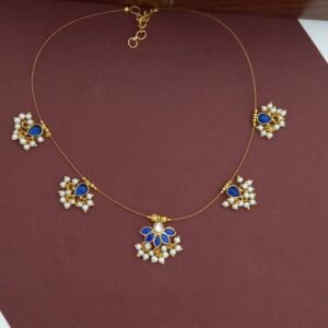 Cute Jdau Petals Invisible Necklace Blue NC9148