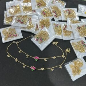 Lotus & Pearl Anklet AK107