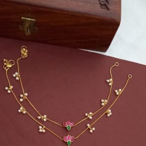 Lotus & Pearl Anklet AK107